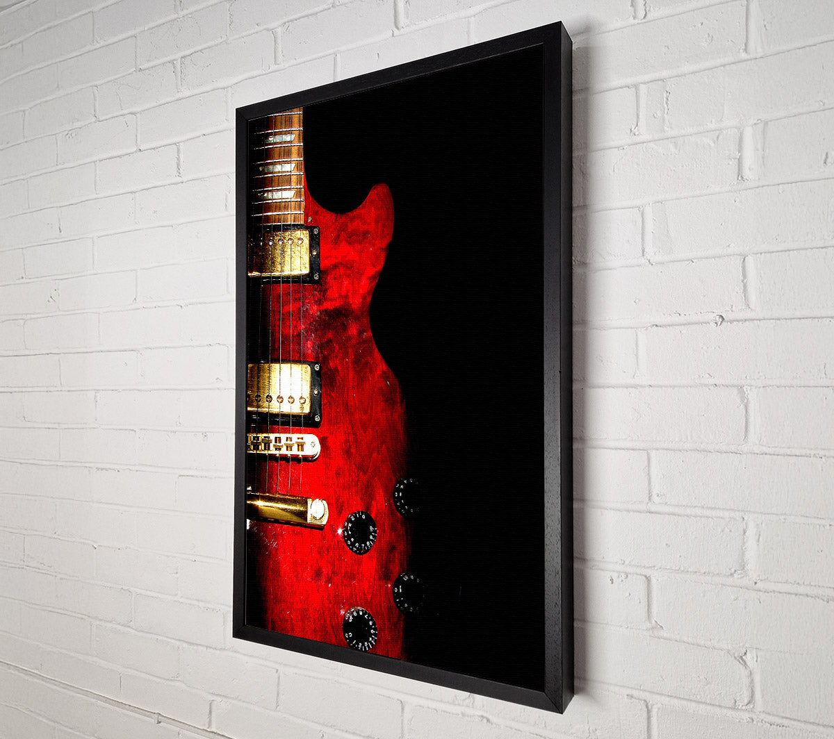 Red Electric Guitar Canvas Wall Art