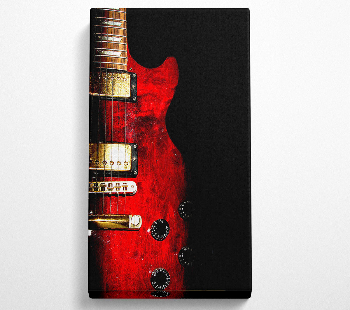 Red Electric Guitar Canvas Wall Art