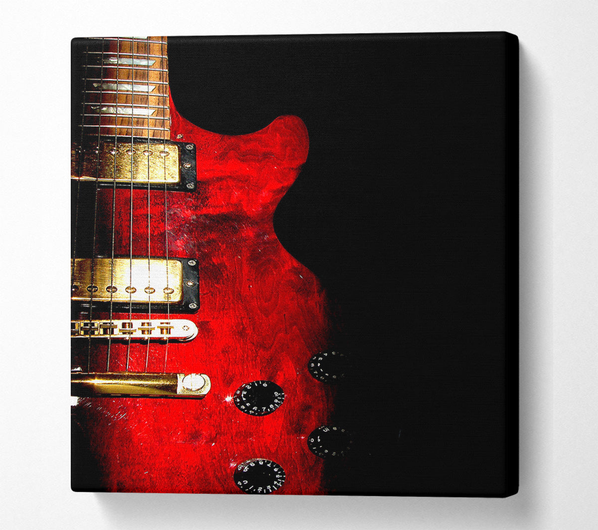 Red Electric Guitar Canvas Wall Art