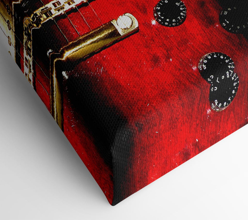 Red Electric Guitar Canvas Wall Art