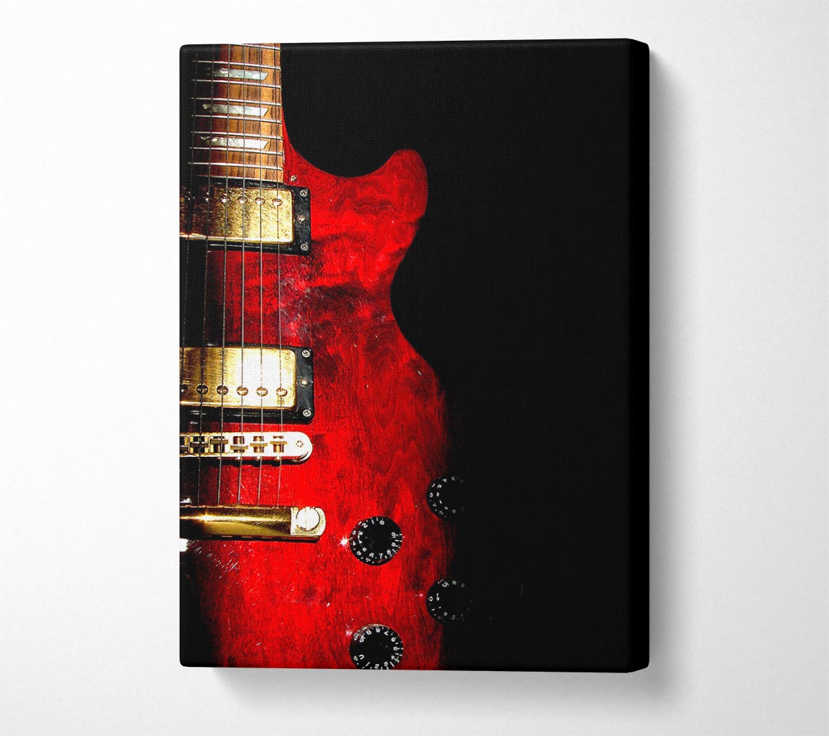 Red Electric Guitar Canvas Wall Art