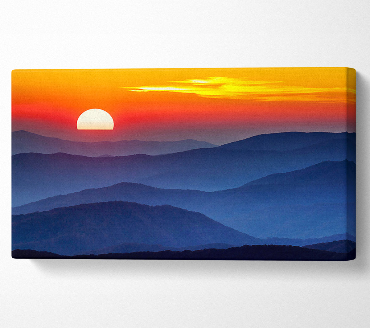 Sunset Mountain Blues Canvas Wall Art
