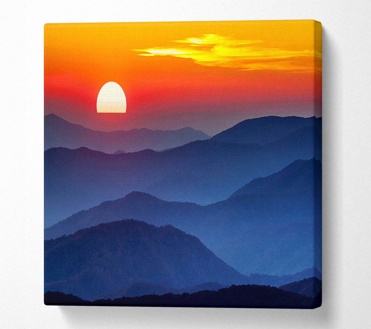 Sunset Mountain Blues Canvas Wall Art