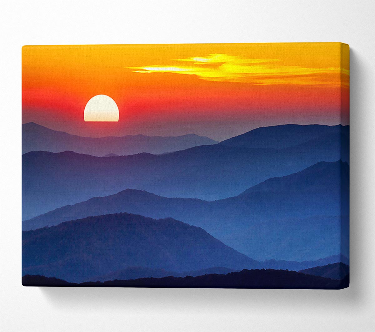 Sunset Mountain Blues Canvas Wall Art
