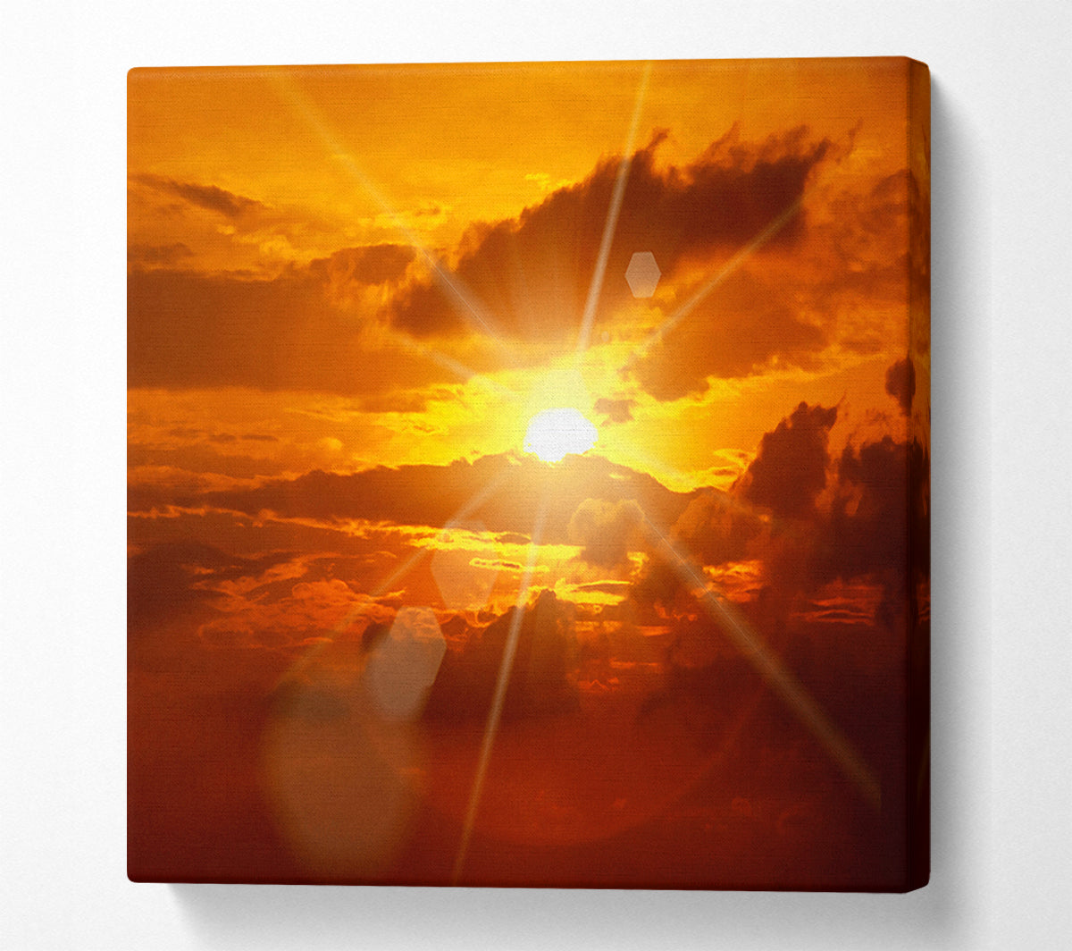 Sun Blaze Clouds Canvas Wall Art