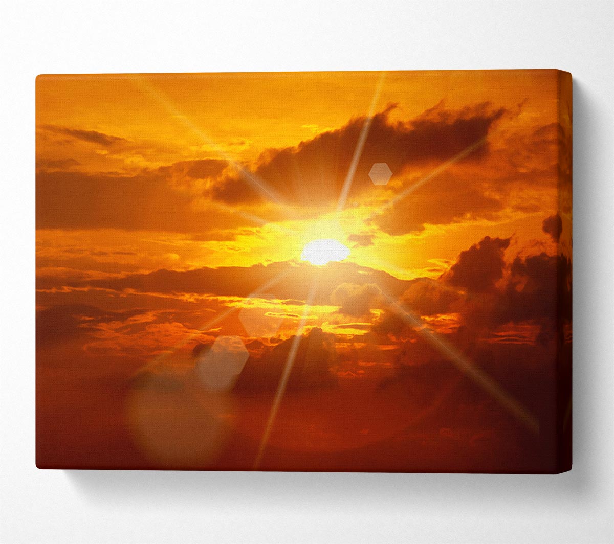 Sun Blaze Clouds Canvas Wall Art