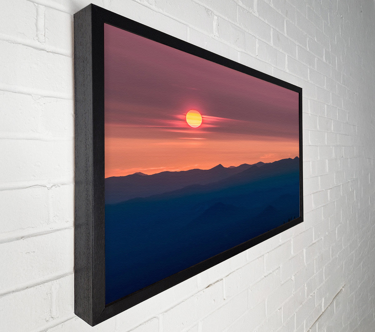 Pink Tranquil Sun Canvas Wall Art