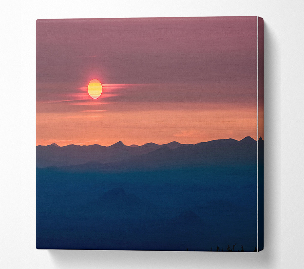 Pink Tranquil Sun Canvas Wall Art