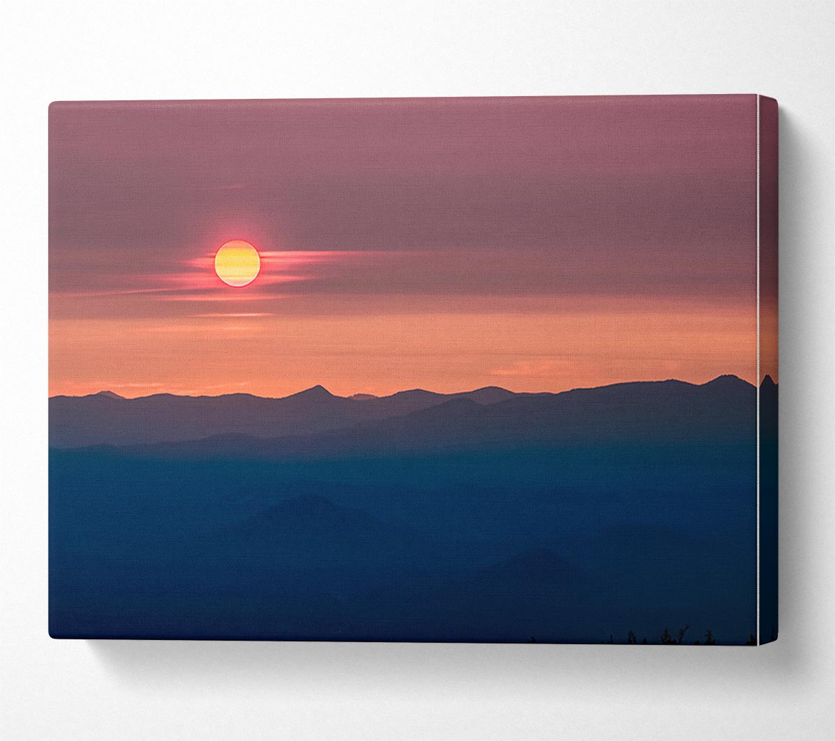 Pink Tranquil Sun Canvas Wall Art