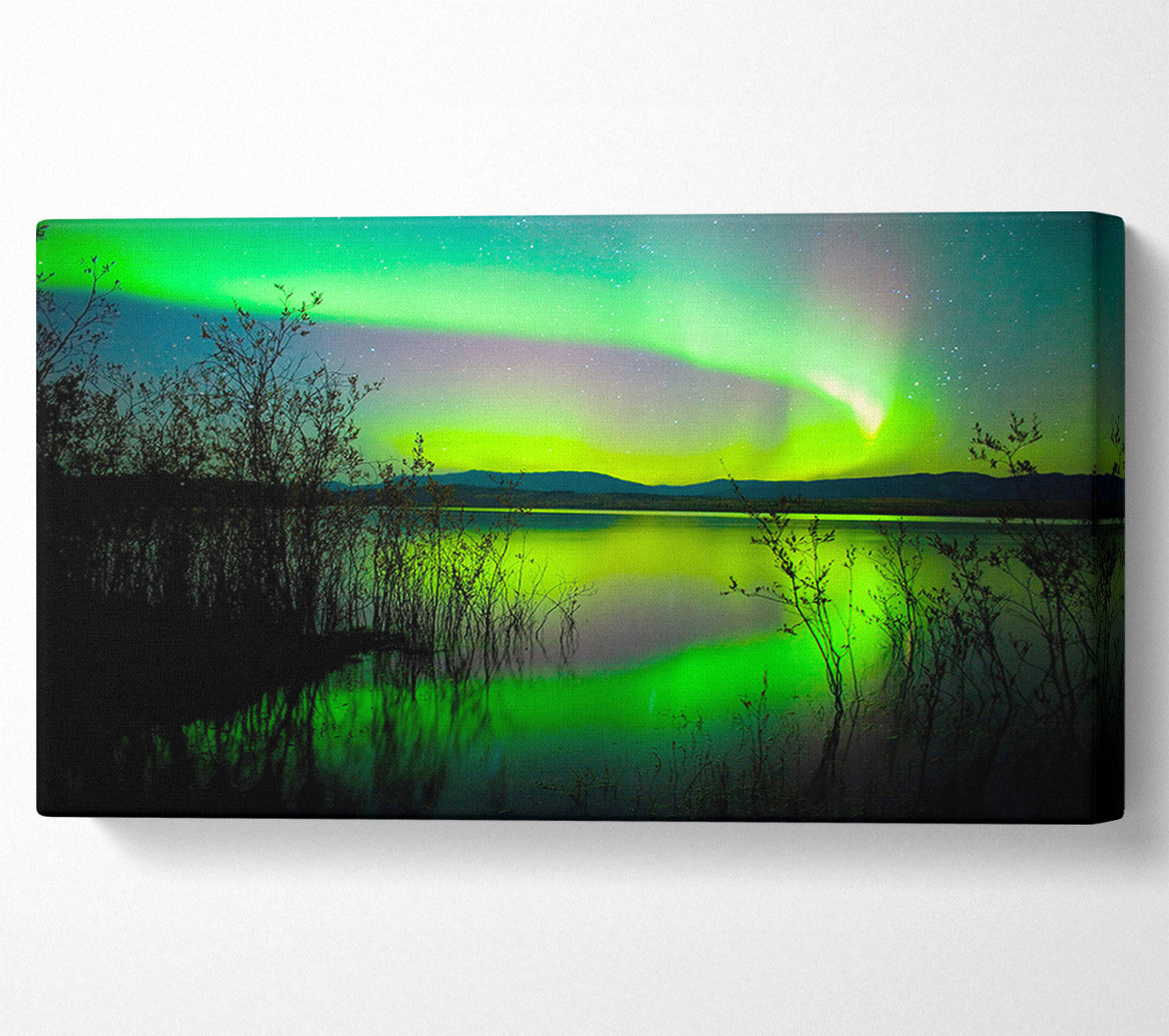 Green Northern Lights Canvas Art
