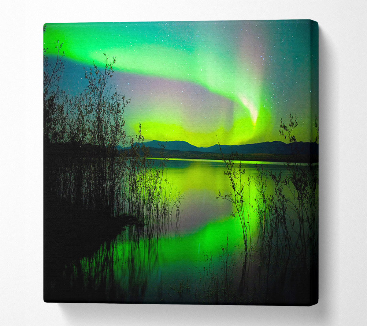Green Northern Lights Canvas Art