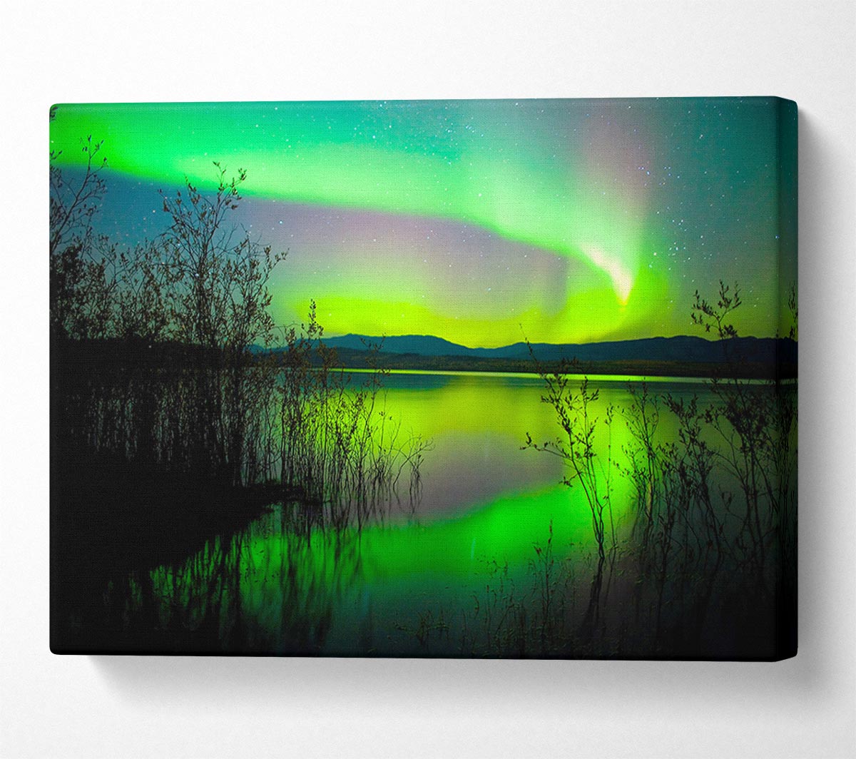 Green Northern Lights Canvas Art