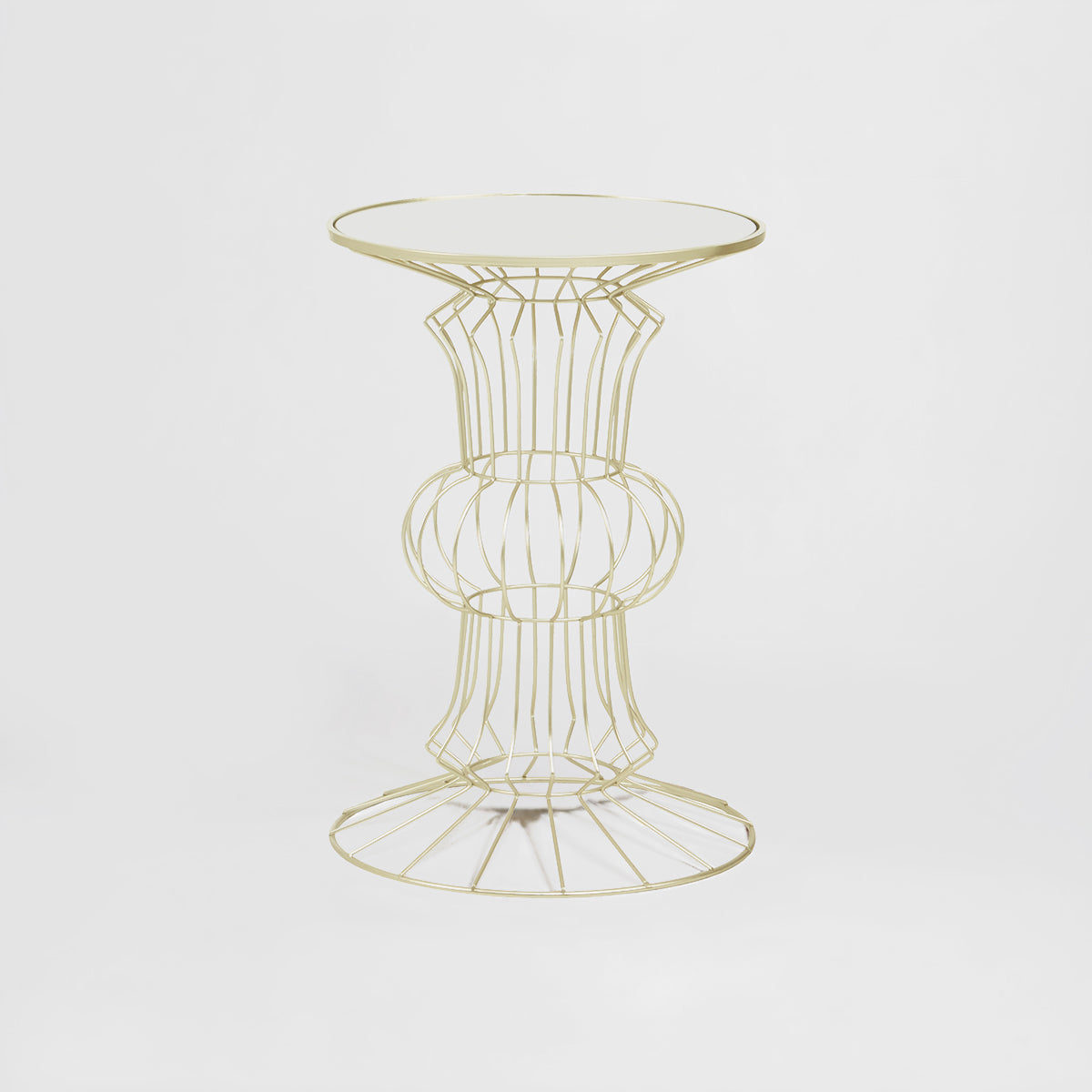 Yaxi Light Gold Finish Frame Table