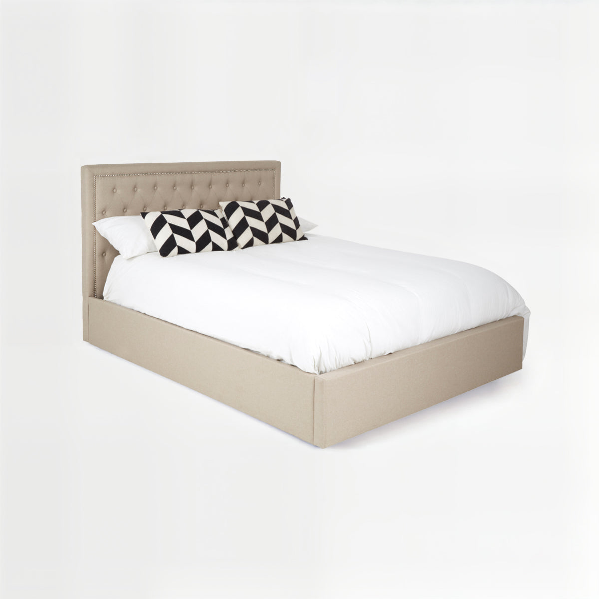 Hannah Beige Kingsize Ottoman Bed