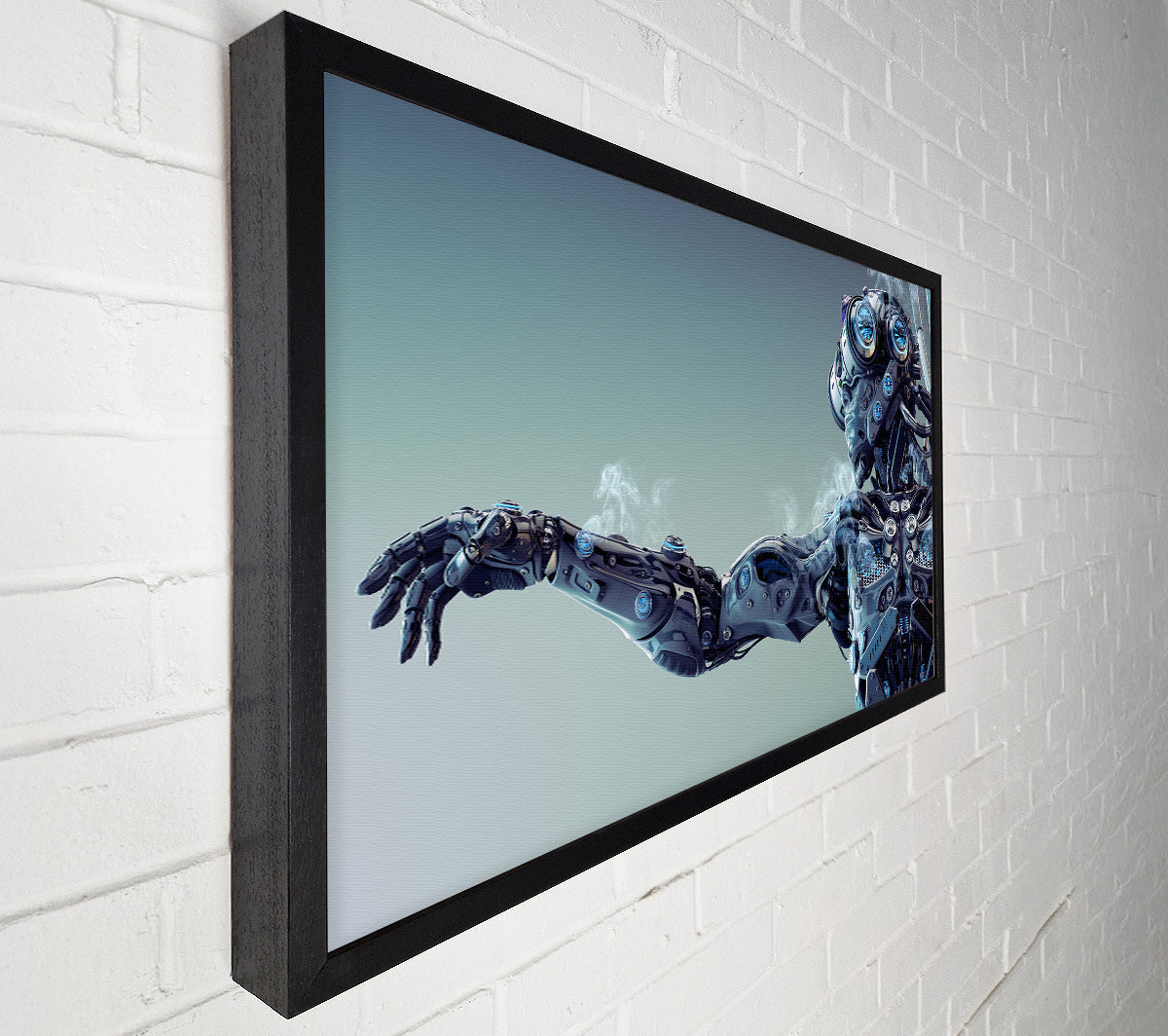 Robot suit smoking Canvas Wall Art