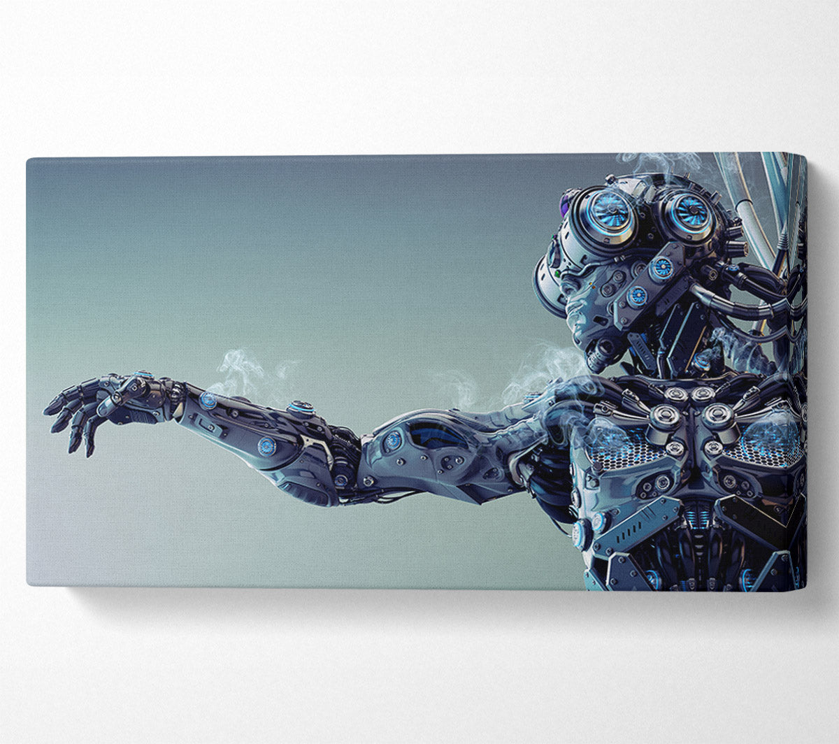 Robot suit smoking Canvas Wall Art