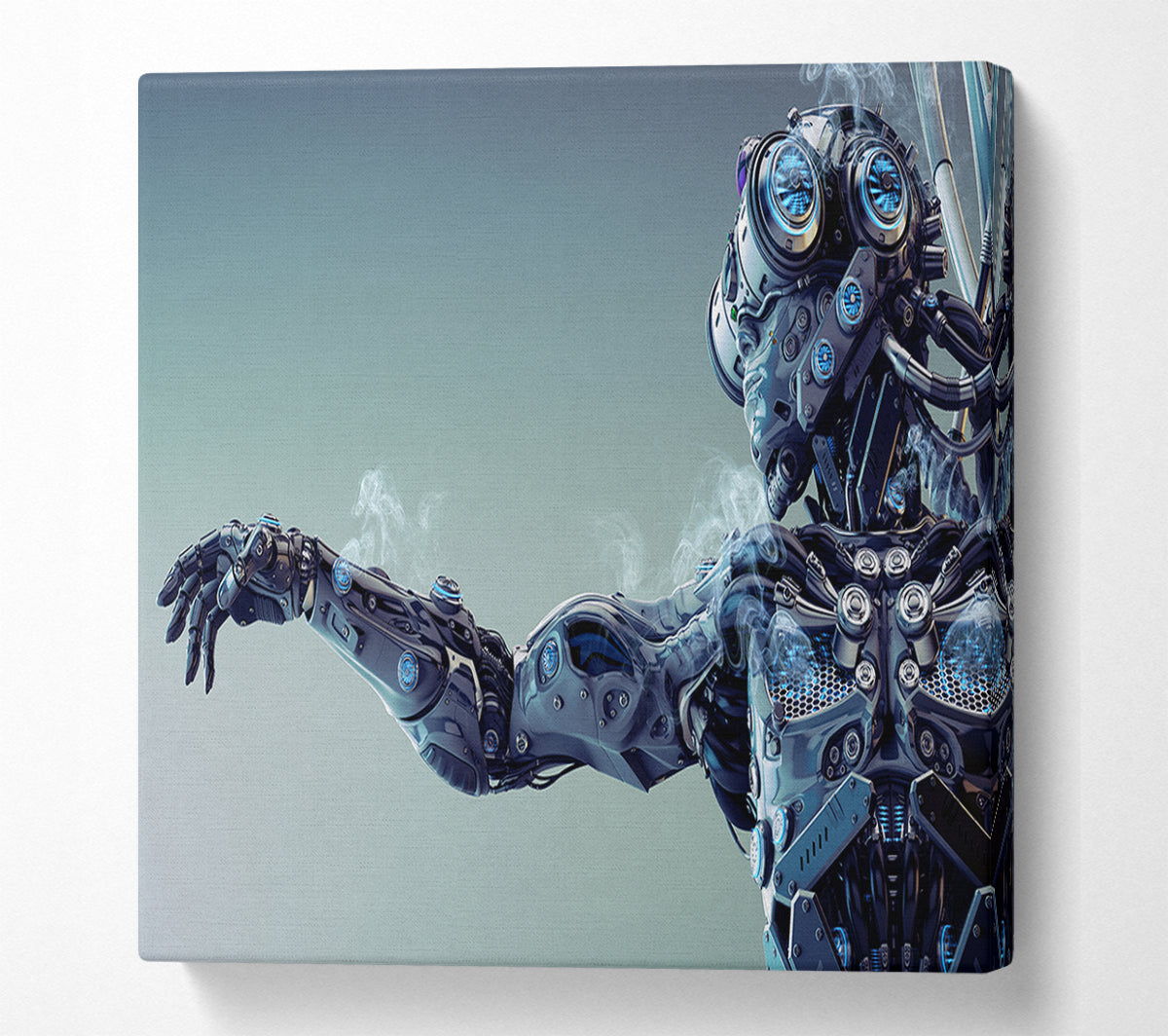 Robot suit smoking Canvas Wall Art