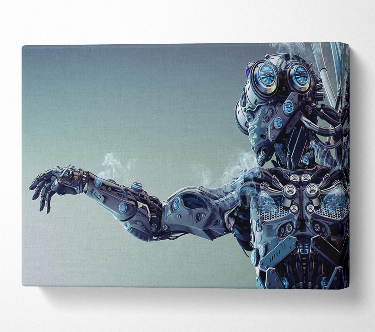 Robot suit smoking Canvas Wall Art