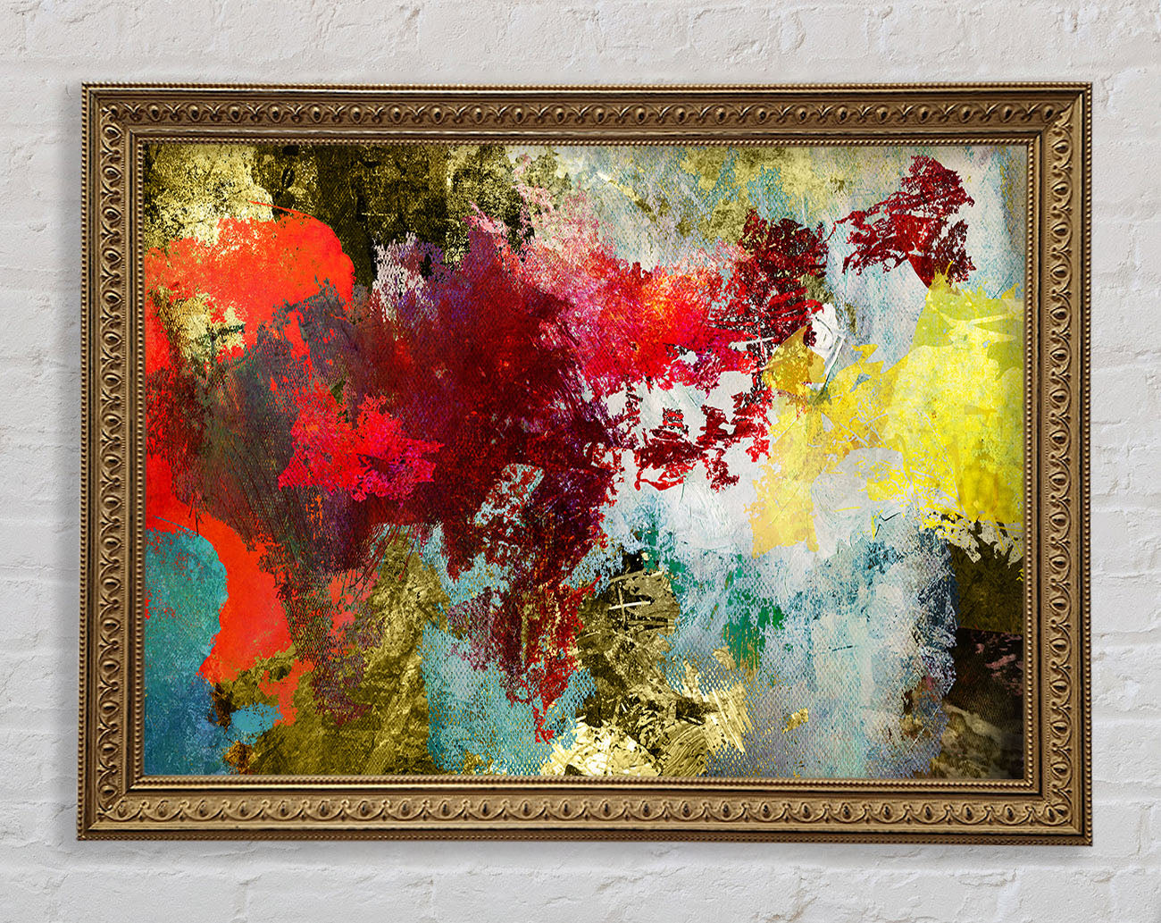 Abstract World grunge map Framed Print