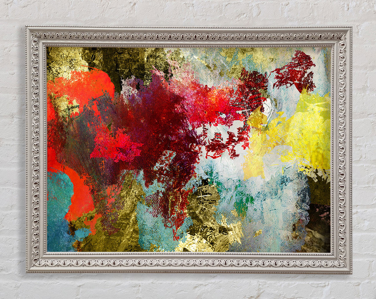 Abstract World grunge map Framed Print