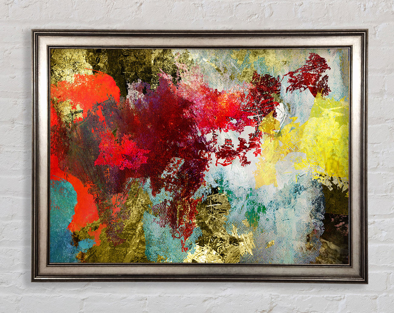 Abstract World grunge map Framed Print