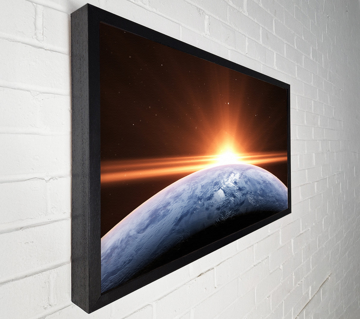 Sun peering over the earth Canvas Wall Art