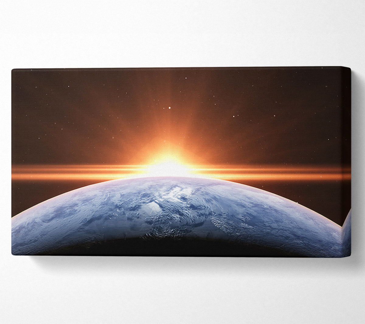 Sun peering over the earth Canvas Wall Art