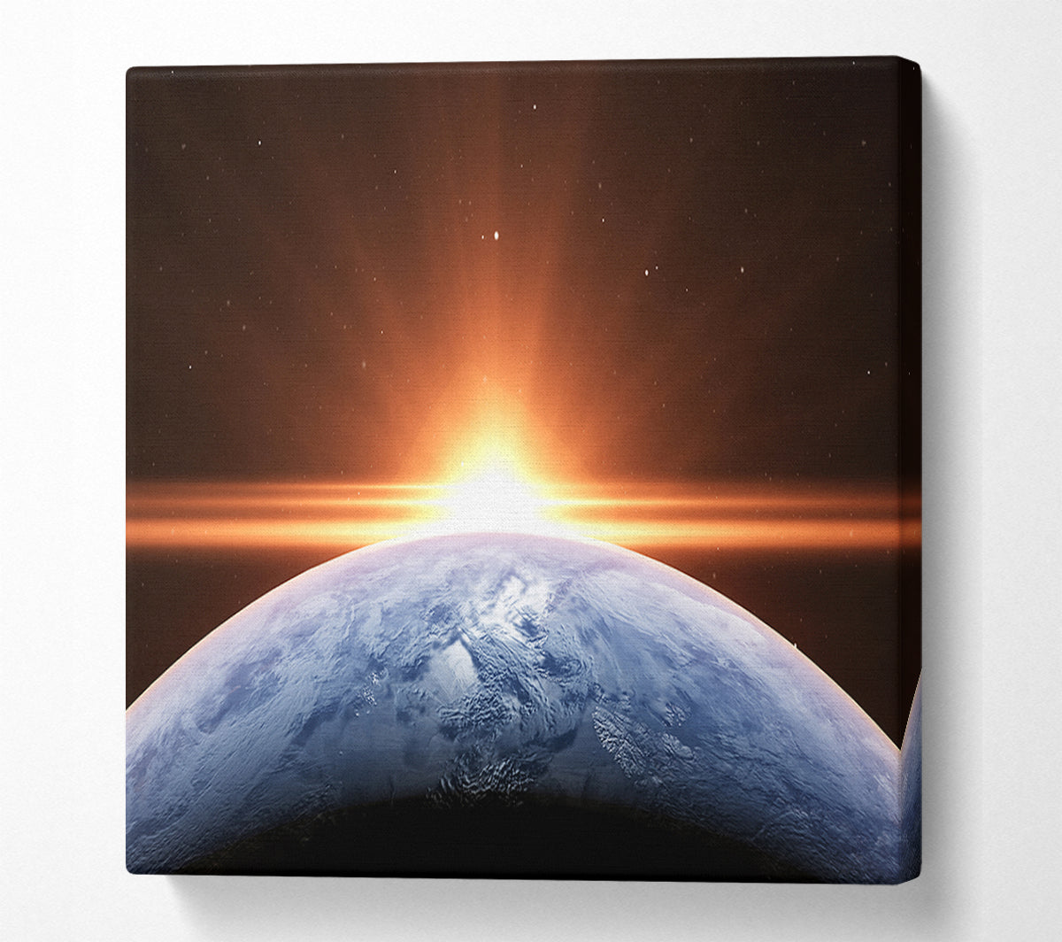 Sun peering over the earth Canvas Wall Art