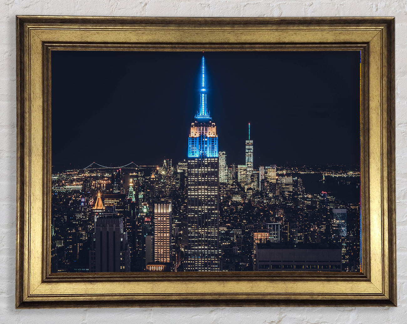 Lighting up the building Framed Print