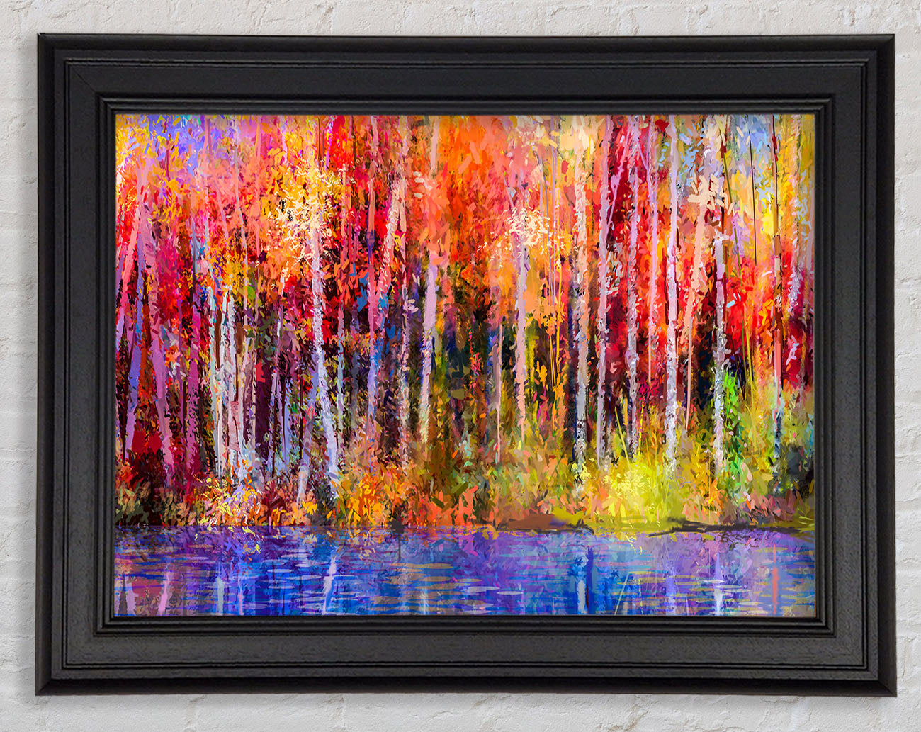 Abstract forest colour strokes Framed Print
