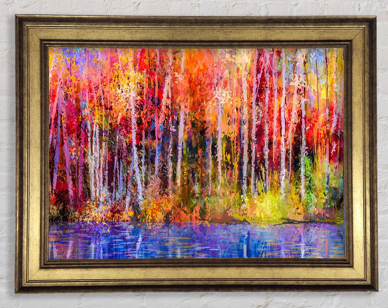 Abstract forest colour strokes Framed Print