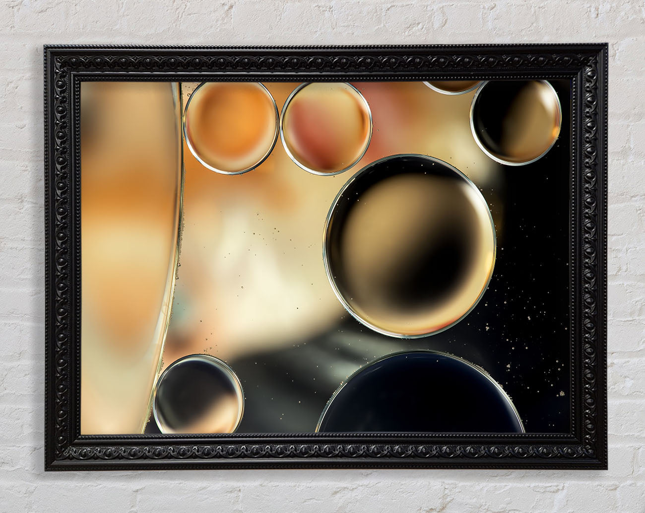 Abstract circles droplets Framed Print