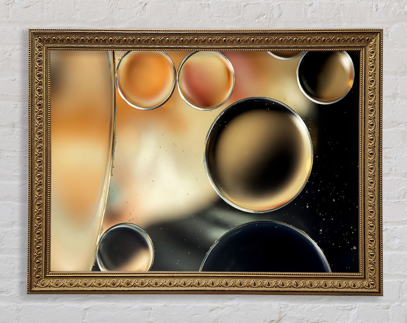 Abstract circles droplets Framed Print