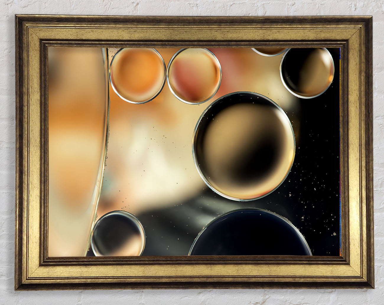 Abstract circles droplets Framed Print