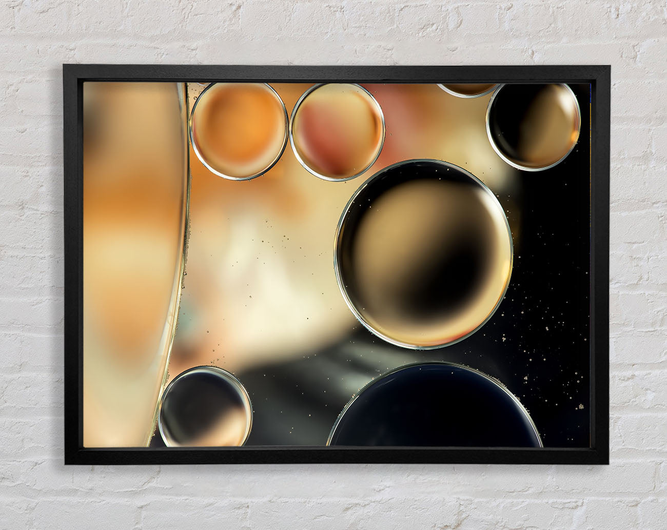 Abstract circles droplets Framed Print