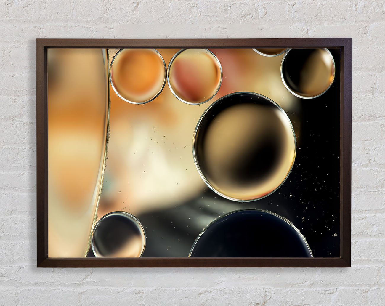 Abstract circles droplets Framed Print