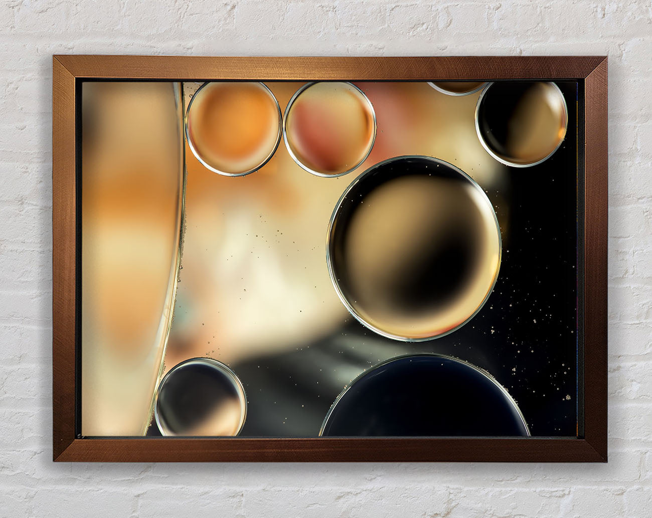 Abstract circles droplets Framed Print