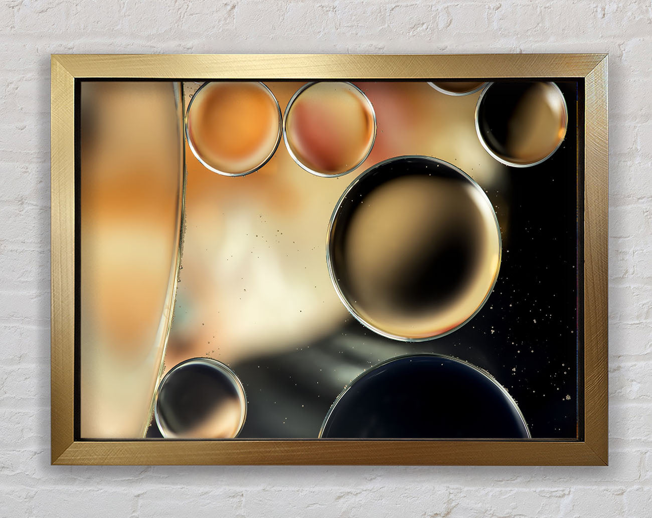 Abstract circles droplets Framed Print