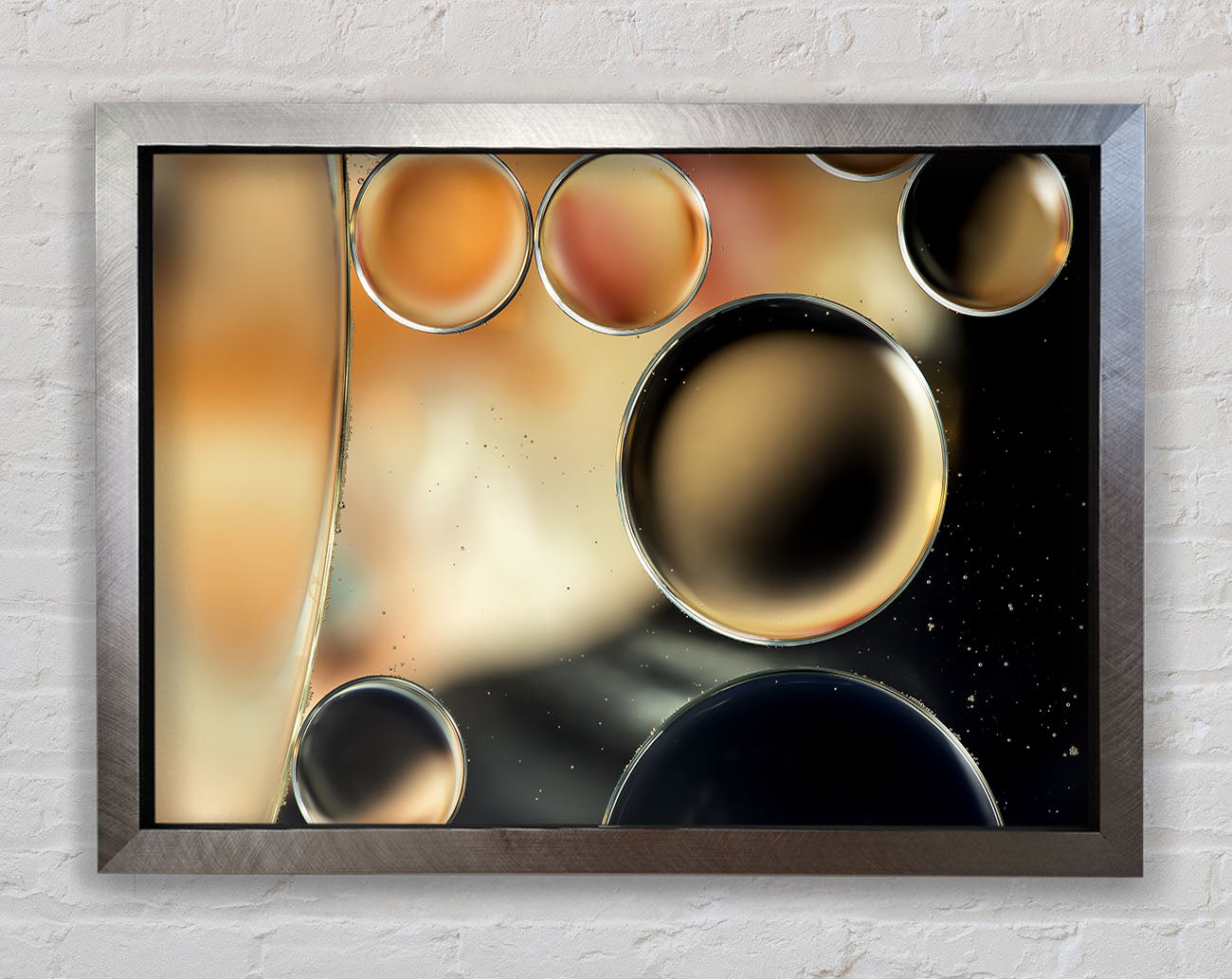 Abstract circles droplets Framed Print
