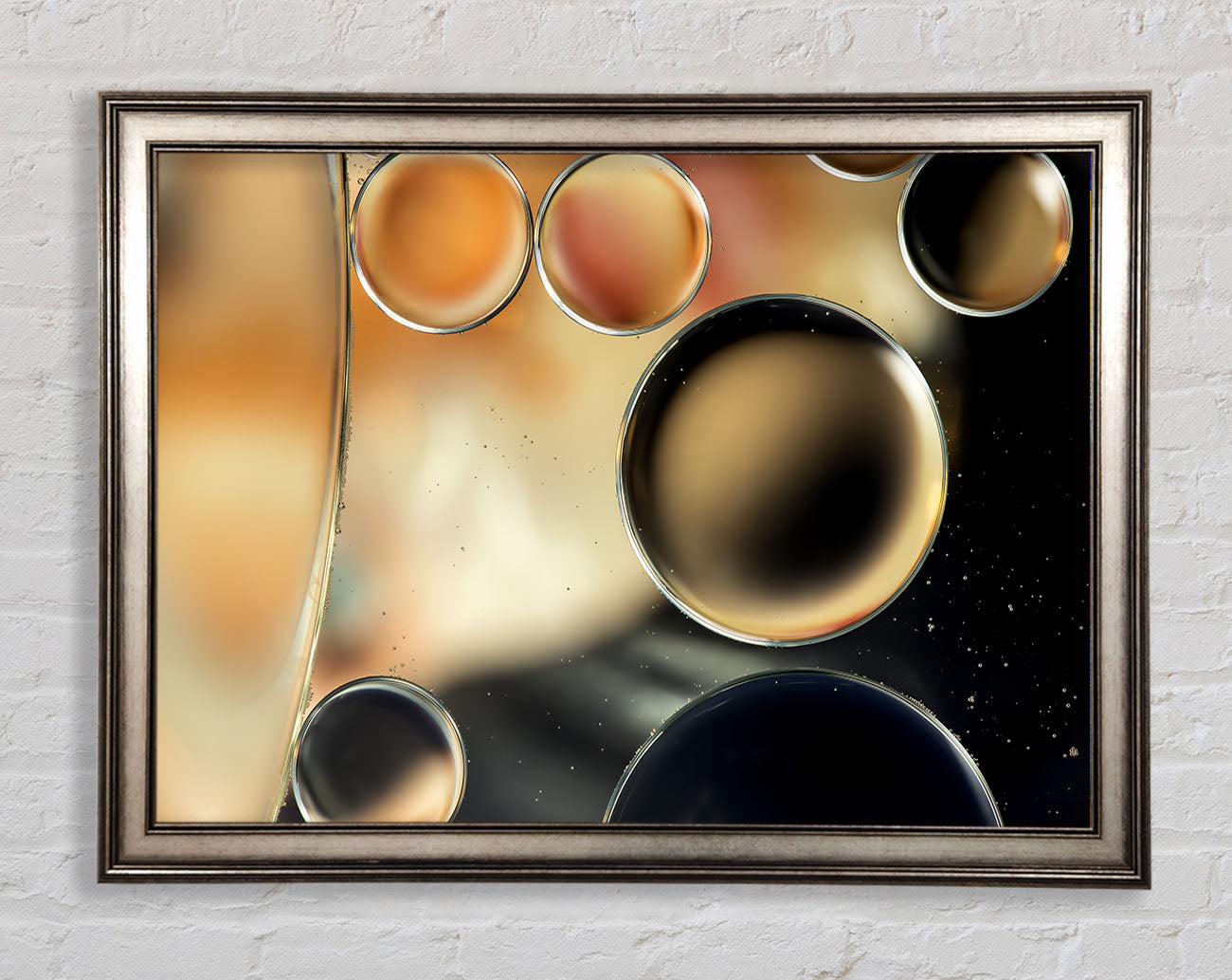 Abstract circles droplets Framed Print