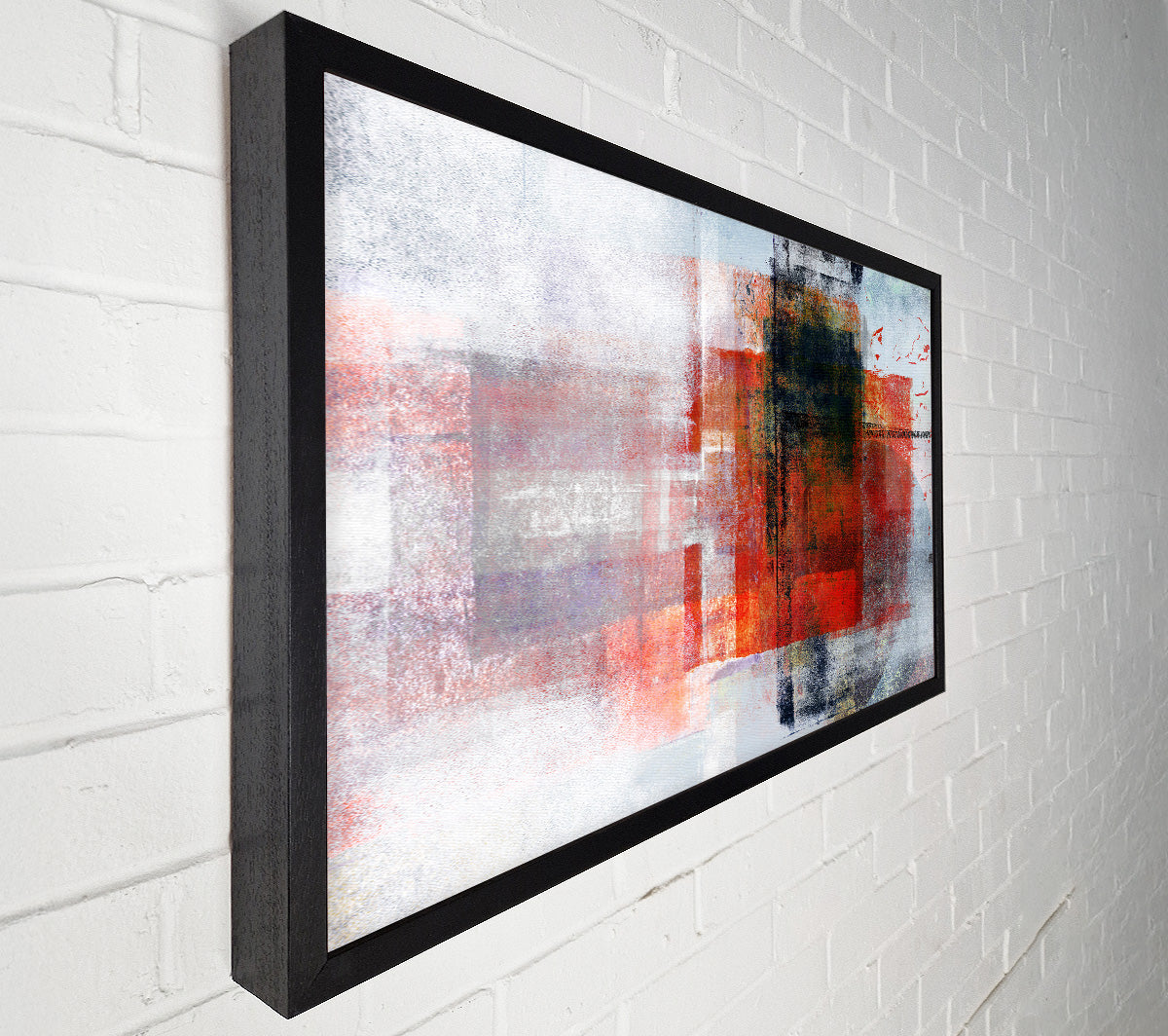 Abstract red square paint roller Canvas Art