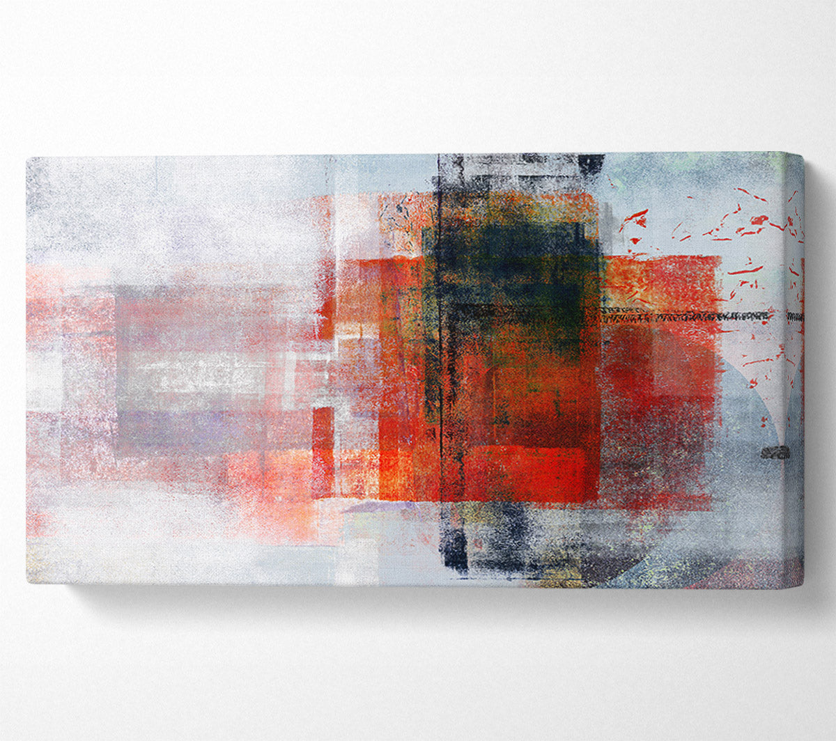 Abstract red square paint roller Canvas Art