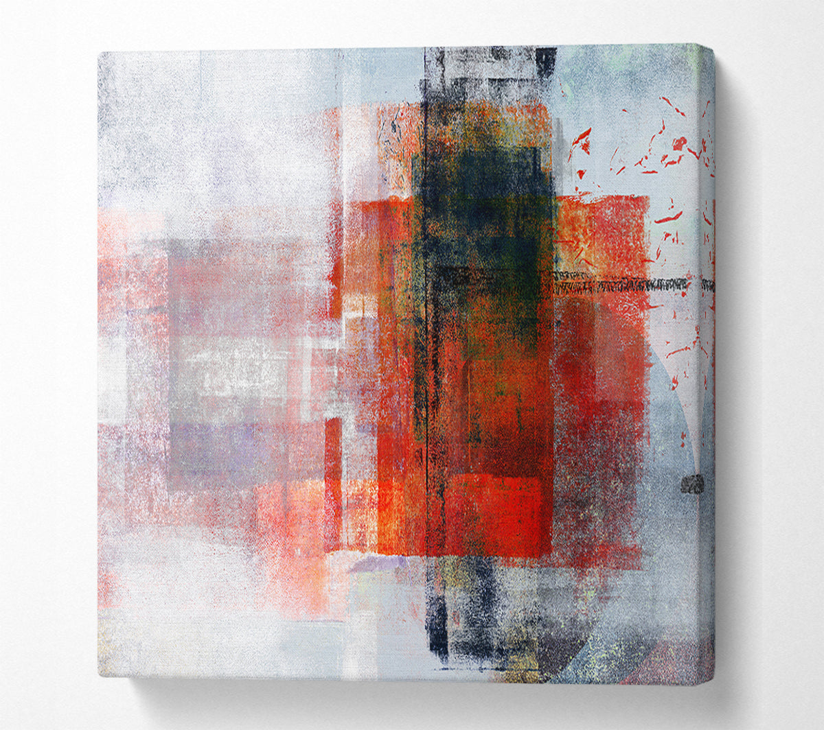 Abstract red square paint roller Canvas Art