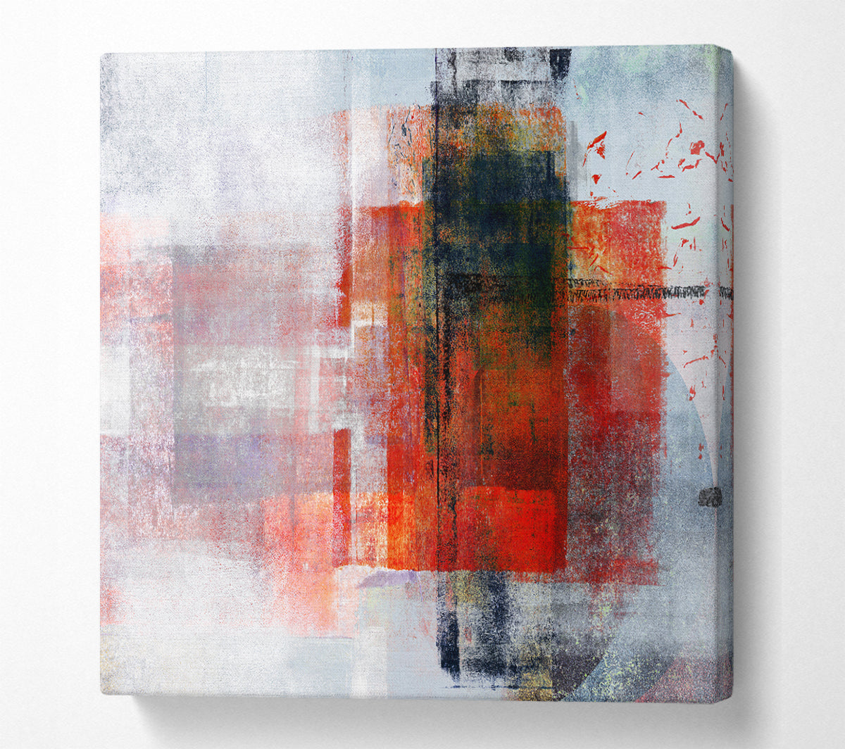 Abstract red square paint roller