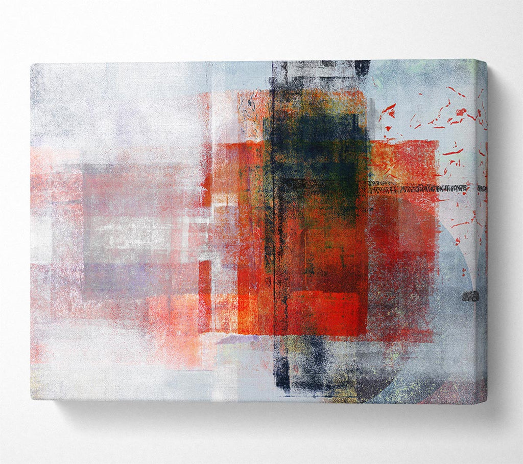 Abstract red square paint roller Canvas Art