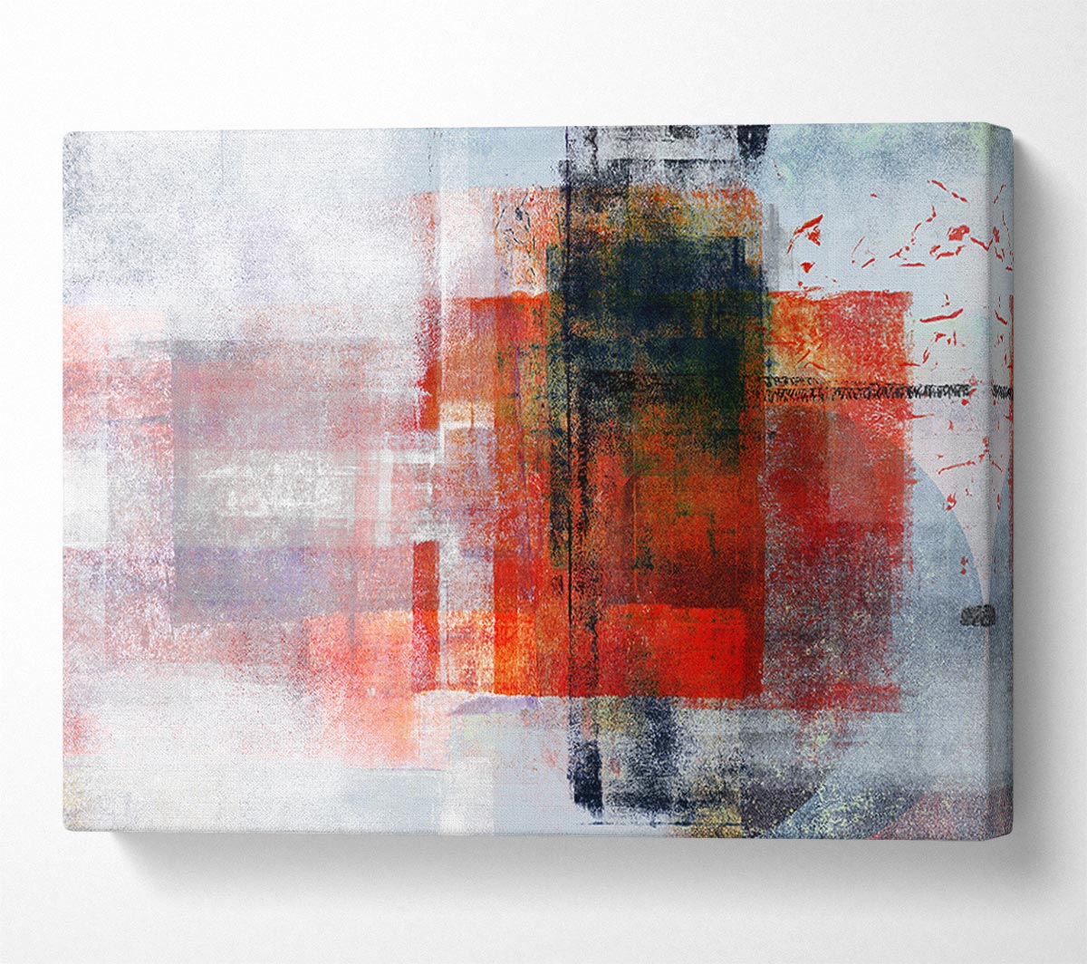 Abstract red square paint roller Canvas Art