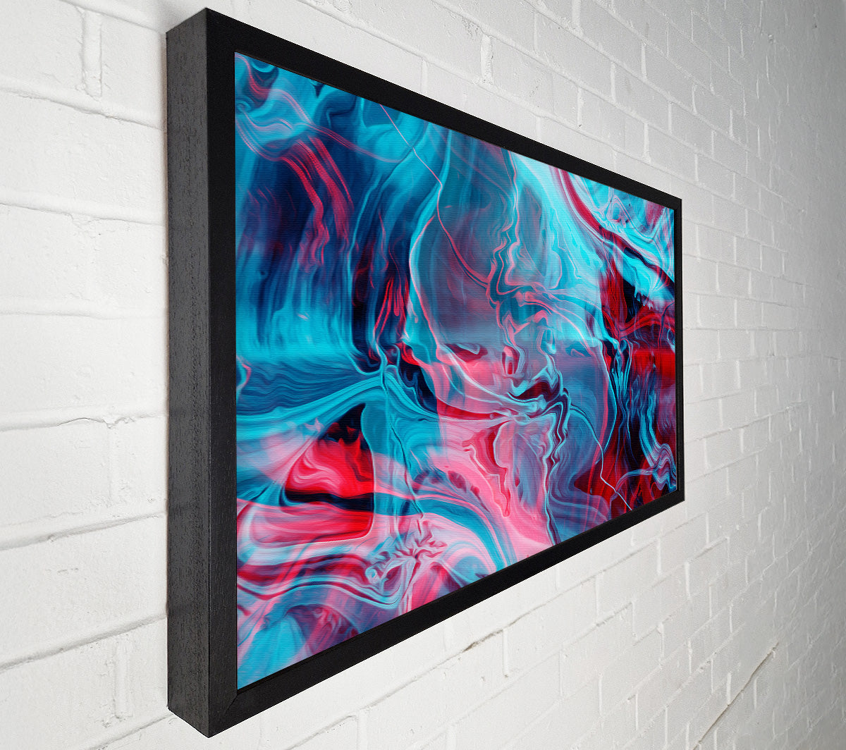 Red and blue waves of colours Canvas Wall Art