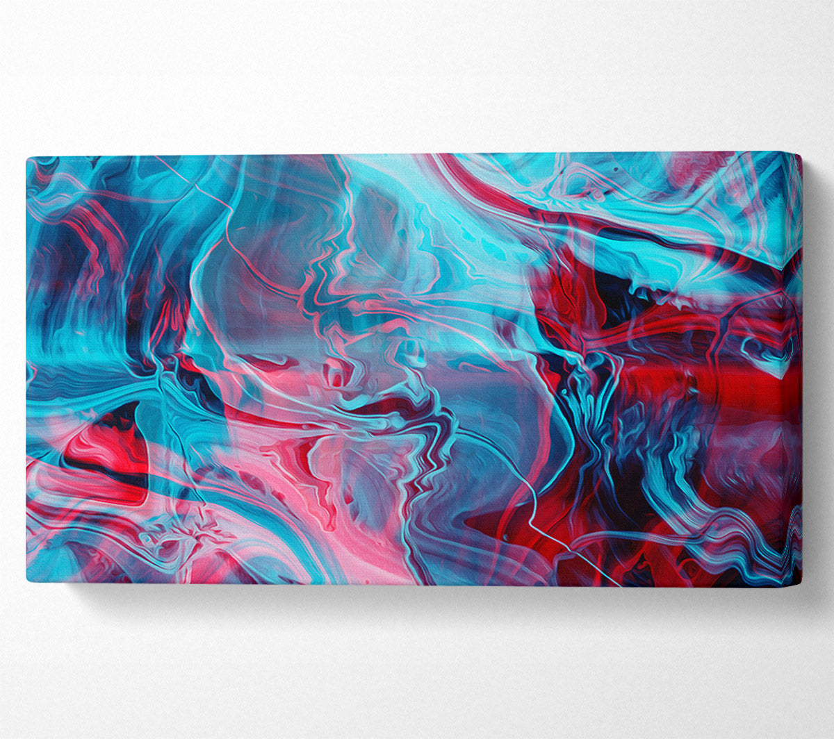 Red and blue waves of colours Canvas Wall Art