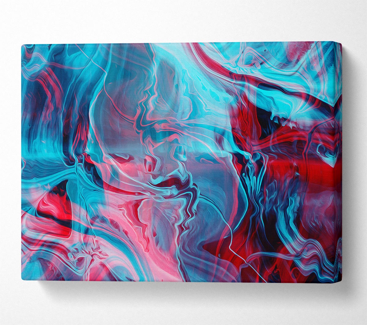 Red and blue waves of colours Canvas Wall Art