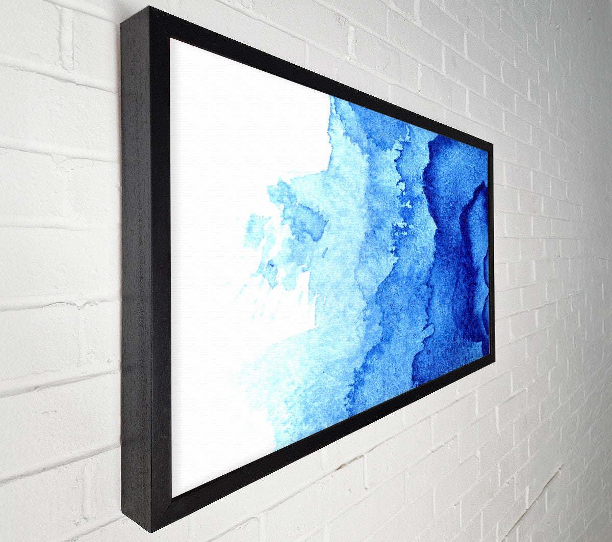 Watercolour Blues To White Canvas Wall Art